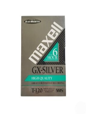 Maxell GX-Silver T-120 VHS Tape 6 Hour Recording New Sealed Vintage Blank